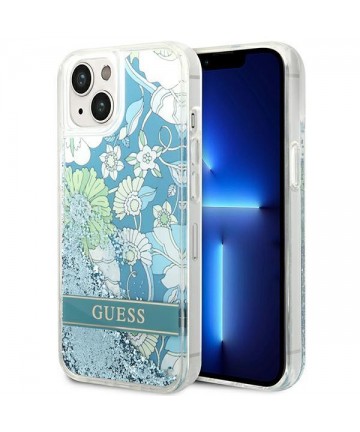 Guess GUHCP14MLFLSN iPhone 14 Plus 6.7 "green / green hardcase Flower Liquid Glitter