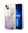 Guess GUHCP14MLFLSU iPhone 14 Plus 6.7 "violet / purple hardcase Flower Liquid Glitter