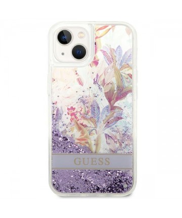 Guess GUHCP14MLFLSU iPhone 14 Plus 6.7 "violet / purple hardcase Flower Liquid Glitter