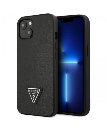Guess GUHCP14MPSATLK iPhone 14 Plus 6,7 "black / black hardcase SaffianoTriangle Logo