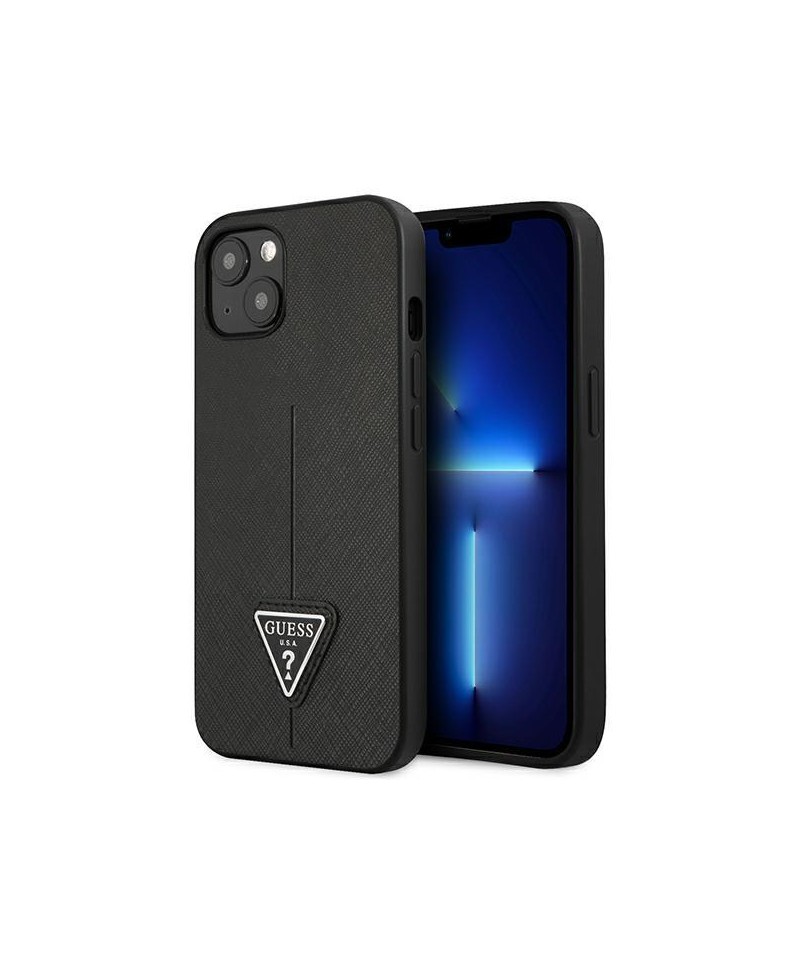 Guess GUHCP14MPSATLK iPhone 14 Plus 6,7 "black / black hardcase SaffianoTriangle Logo