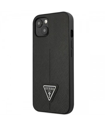 Guess GUHCP14MPSATLK iPhone 14 Plus 6,7 "black / black hardcase SaffianoTriangle Logo