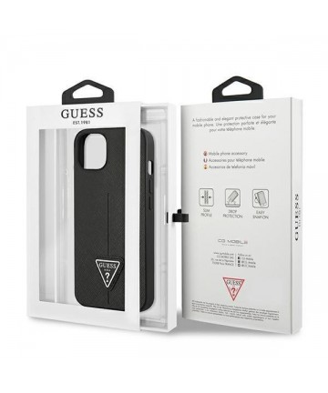 Guess GUHCP14MPSATLK iPhone 14 Plus 6,7 "black / black hardcase SaffianoTriangle Logo
