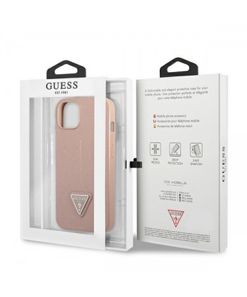 Guess GUHCP14MPSATLP iPhone 14 Plus 6,7 "pink / pink hardcase SaffianoTriangle Logo