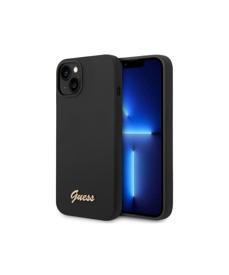 Guess GUHCP14MSLSMK iPhone 14 Plus 6.7 "black / black hard case Silicone Vintage Gold Logo