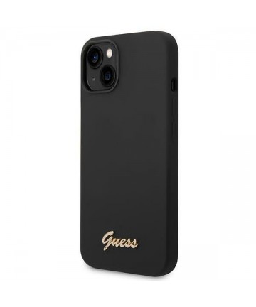Guess GUHCP14MSLSMK iPhone 14 Plus 6.7 "black / black hard case Silicone Vintage Gold Logo
