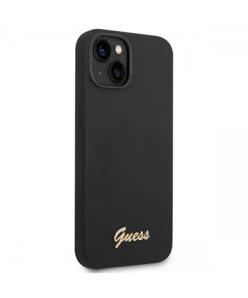 Guess GUHCP14MSLSMK iPhone 14 Plus 6.7 "black / black hard case Silicone Vintage Gold Logo