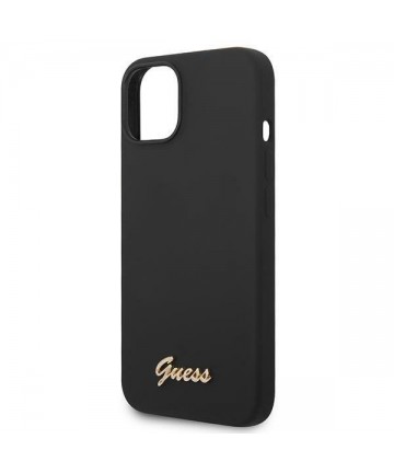 Guess GUHCP14MSLSMK iPhone 14 Plus 6.7 "black / black hard case Silicone Vintage Gold Logo