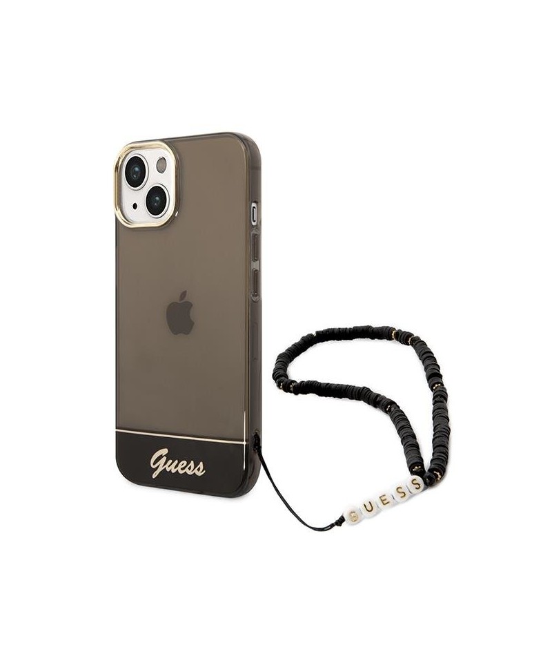 Guess GUHCP14SHGCOHK iPhone 14 6.1 "black / black hardcase Translucent Pearl Strap