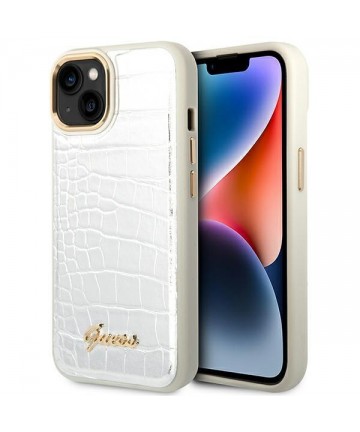 Guess GUHCP14SHGCRHS iPhone 14 6.1 "silver / silver hardcase Croco Collection