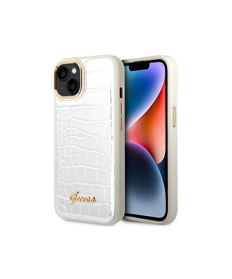 Guess GUHCP14SHGCRHS iPhone 14 6.1 "silver / silver hardcase Croco Collection