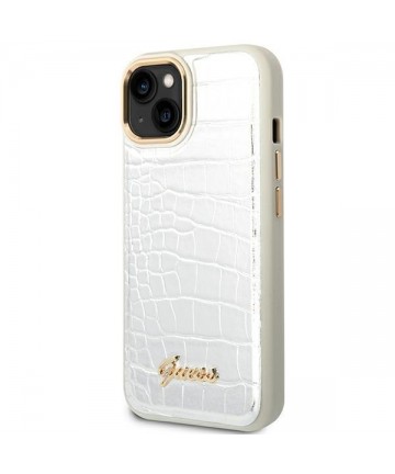 Guess GUHCP14SHGCRHS iPhone 14 6.1 "silver / silver hardcase Croco Collection