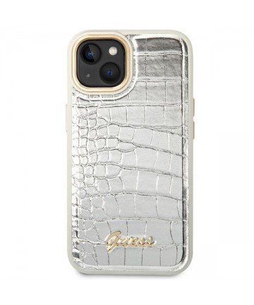 Guess GUHCP14SHGCRHS iPhone 14 6.1 "silver / silver hardcase Croco Collection