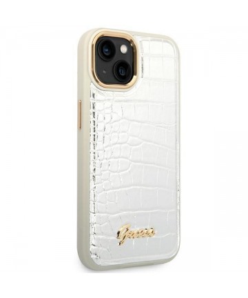 Guess GUHCP14SHGCRHS iPhone 14 6.1 "silver / silver hardcase Croco Collection