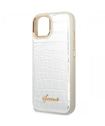 Guess GUHCP14SHGCRHS iPhone 14 6.1 "silver / silver hardcase Croco Collection