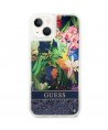 Guess GUHCP14SLFLSB iPhone 14 6.1 "blue / blue hardcase Flower Liquid Glitter