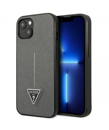Guess GUHCP14SPSATLG iPhone 14 6.1 "silver / silver hardcase SaffianoTriangle Logo