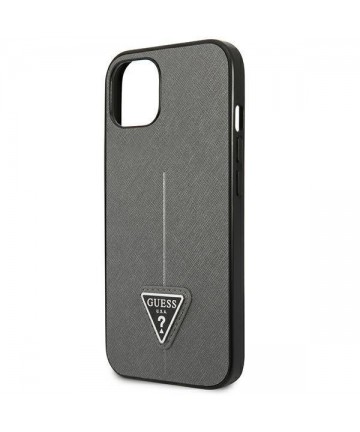 Guess GUHCP14SPSATLG iPhone 14 6.1 "silver / silver hardcase SaffianoTriangle Logo