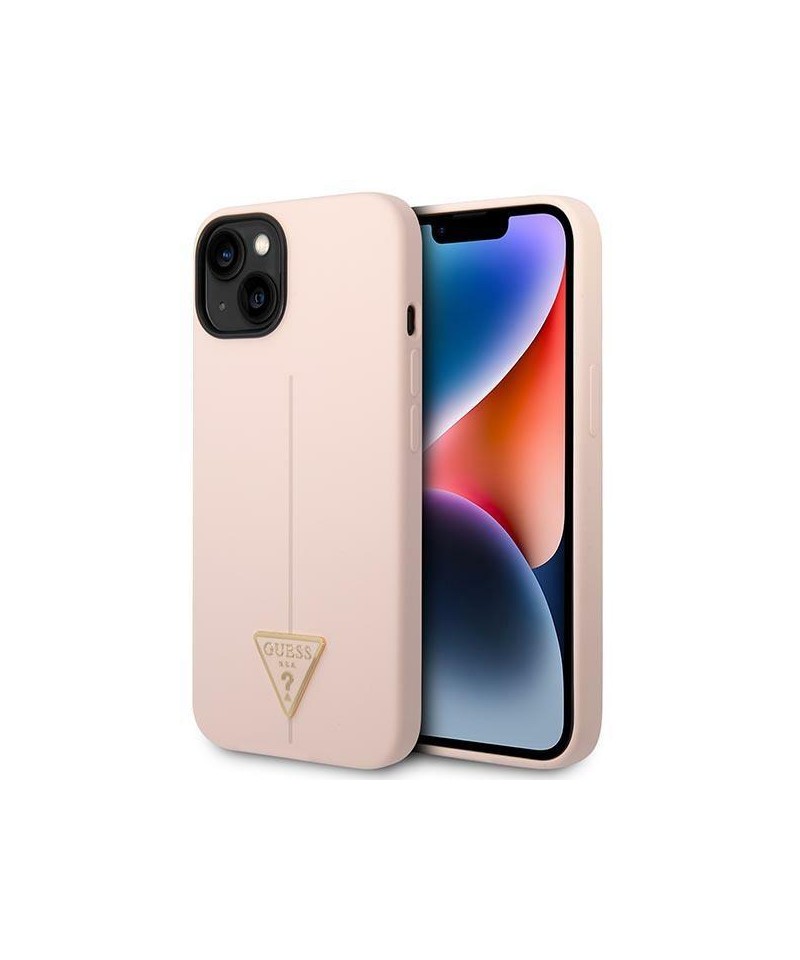 Guess GUHCP14SSLTGP iPhone 14 6.1" pink/pink hardcase Silicone Triangle