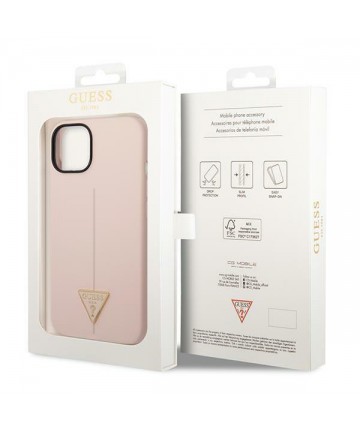 Guess GUHCP14SSLTGP iPhone 14 6.1" pink/pink hardcase Silicone Triangle