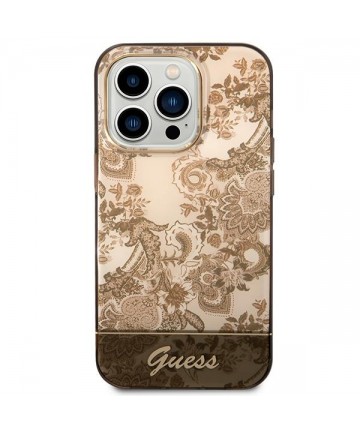 Guess GUHCP14XHGPLHC iPhone 14 Pro Max 6.7" ocher hardcase Porcelain Collection