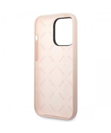 Guess GUHCP14XSLTGP iPhone 14 Pro Max 6.7" pink/pink hardcase Silicone Triangle