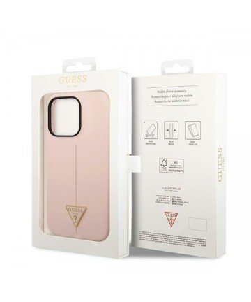 Guess GUHCP14XSLTGP iPhone 14 Pro Max 6.7" pink/pink hardcase Silicone Triangle