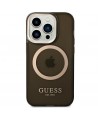 Guess GUHMP14LHTCMK iPhone 14 Pro 6.1" black/black hard case Gold Outline Translucent MagSafe