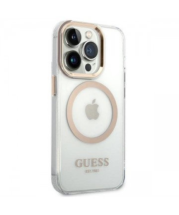 Guess GUHMP14LHTRMD iPhone 14 Pro 6.1 "gold / gold hard case Metal Outline Magsafe