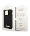 Guess GUHMP14LSBPLK iPhone 14 Pro 6.1" black/black hard case Silicone Logo Plate MagSafe