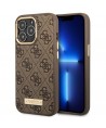Guess GUHMP14LU4GPRW iPhone 14 Pro 6.1 "brown / brown hard case 4G Logo Plate MagSafe