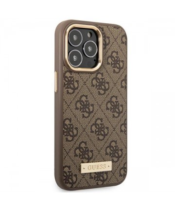 Guess GUHMP14LU4GPRW iPhone 14 Pro 6.1 "brown / brown hard case 4G Logo Plate MagSafe