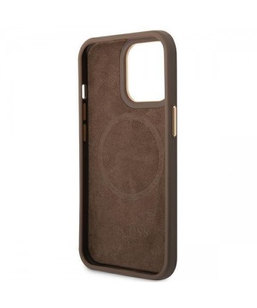 Guess GUHMP14LU4GPRW iPhone 14 Pro 6.1 "brown / brown hard case 4G Logo Plate MagSafe