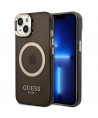 Guess GUHMP14MHTCMK iPhone 14 Plus 6.7" black/black hard case Gold Outline Translucent MagSafe