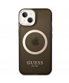 Guess GUHMP14MHTCMK iPhone 14 Plus 6.7" black/black hard case Gold Outline Translucent MagSafe