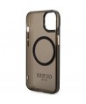 Guess GUHMP14MHTCMK iPhone 14 Plus 6.7" black/black hard case Gold Outline Translucent MagSafe