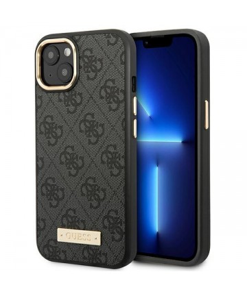 Guess GUHMP14MU4GPRK iPhone 14 Plus 6.7 "black / black hard case 4G Logo Plate MagSafe