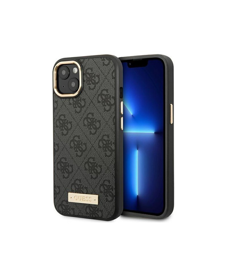 Guess GUHMP14MU4GPRK iPhone 14 Plus 6.7 "black / black hard case 4G Logo Plate MagSafe