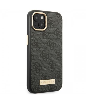 Guess GUHMP14MU4GPRK iPhone 14 Plus 6.7 "black / black hard case 4G Logo Plate MagSafe