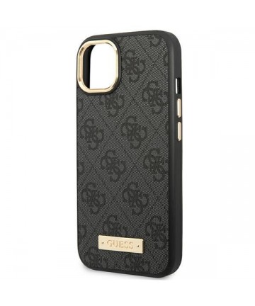 Guess GUHMP14MU4GPRK iPhone 14 Plus 6.7 "black / black hard case 4G Logo Plate MagSafe