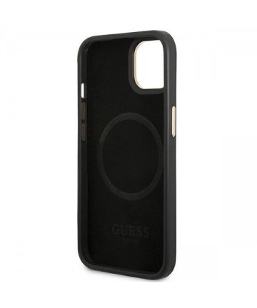 Guess GUHMP14MU4GPRK iPhone 14 Plus 6.7 "black / black hard case 4G Logo Plate MagSafe