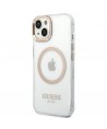 Guess GUHMP14SHTRMD iPhone 14 6.1 "gold / gold hard case Metal Outline Magsafe