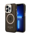 Guess GUHMP14XHTCMK iPhone 14 Pro Max 6.7" black/black hard case Gold Outline Translucent MagSafe