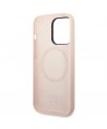 Guess GUHMP14XSBPLP iPhone 14 Pro Max 6.7" pink/pink hard case Silicone Logo Plate MagSafe