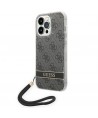Guess GUOHCP14LH4STK iPhone 14 Pro 6.1 "black / black hardcase 4G Print Strap