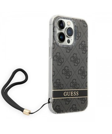 Guess GUOHCP14LH4STK iPhone 14 Pro 6.1 "black / black hardcase 4G Print Strap