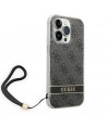 Guess GUOHCP14LH4STK iPhone 14 Pro 6.1 "black / black hardcase 4G Print Strap
