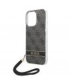 Guess GUOHCP14LH4STK iPhone 14 Pro 6.1 "black / black hardcase 4G Print Strap