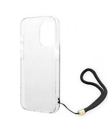 Guess GUOHCP14LH4STK iPhone 14 Pro 6.1 "black / black hardcase 4G Print Strap