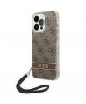 Guess GUOHCP14LH4STW iPhone 14 Pro 6.1 "brown / brown hardcase 4G Print Strap